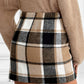 Womens Plaid Skirt Fall High Waist Flannel Mini Checkered Skirts Winter Corduroy Sweater Dress 2025