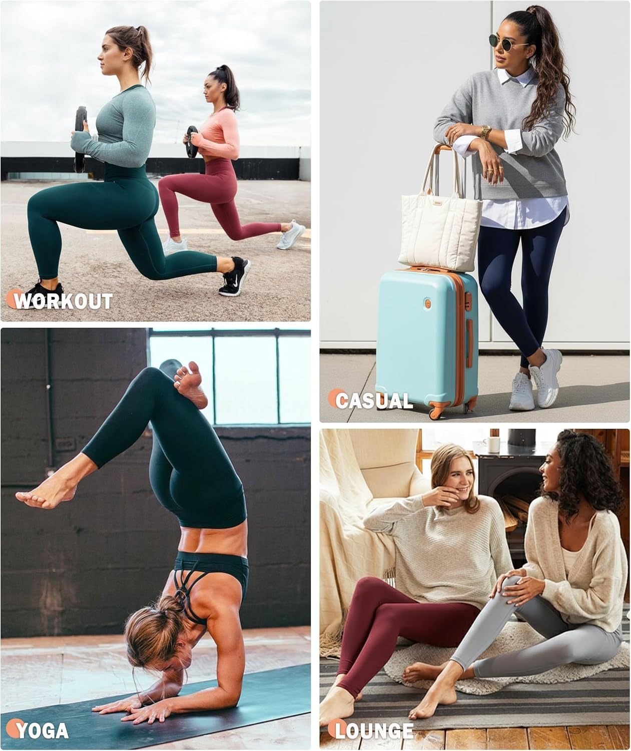 3 Pack Leggings with Pockets for Women,High Waisted Tummy Control Workout Yoga Pants