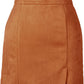 Women'S High Waist Faux Suede Side Split Bodycon Short Mini Skirt