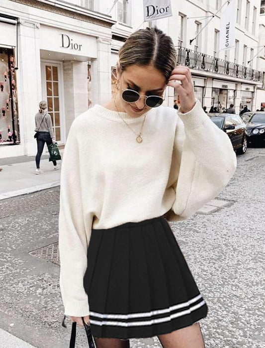 Womens Pleated Skirt School Uniform Skirt Mini Skirt Pleated Cheer Skirt