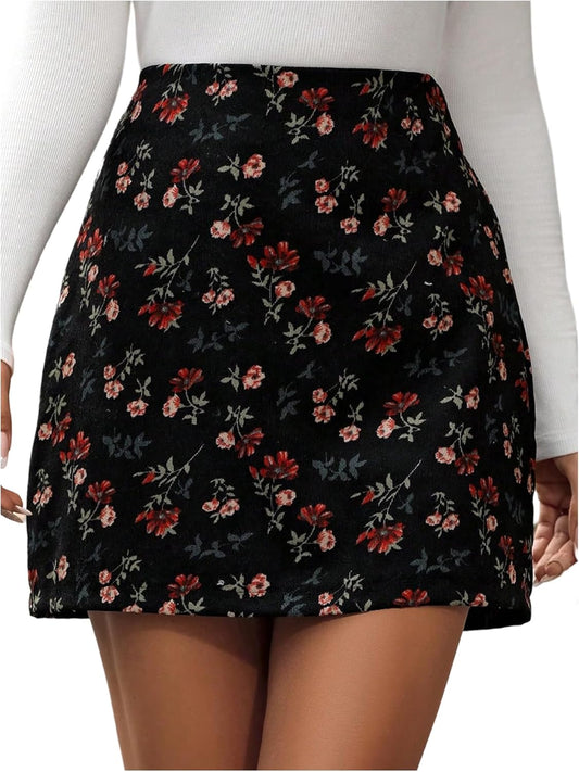 Women'S Floral a Line Skirt Vintage Boho Mini Skirts Fall Outfits