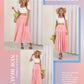 Womens Chiffon Maxi A-Line Skirts Elastic High Waist Ruffle Beach Long Flowy Skirt