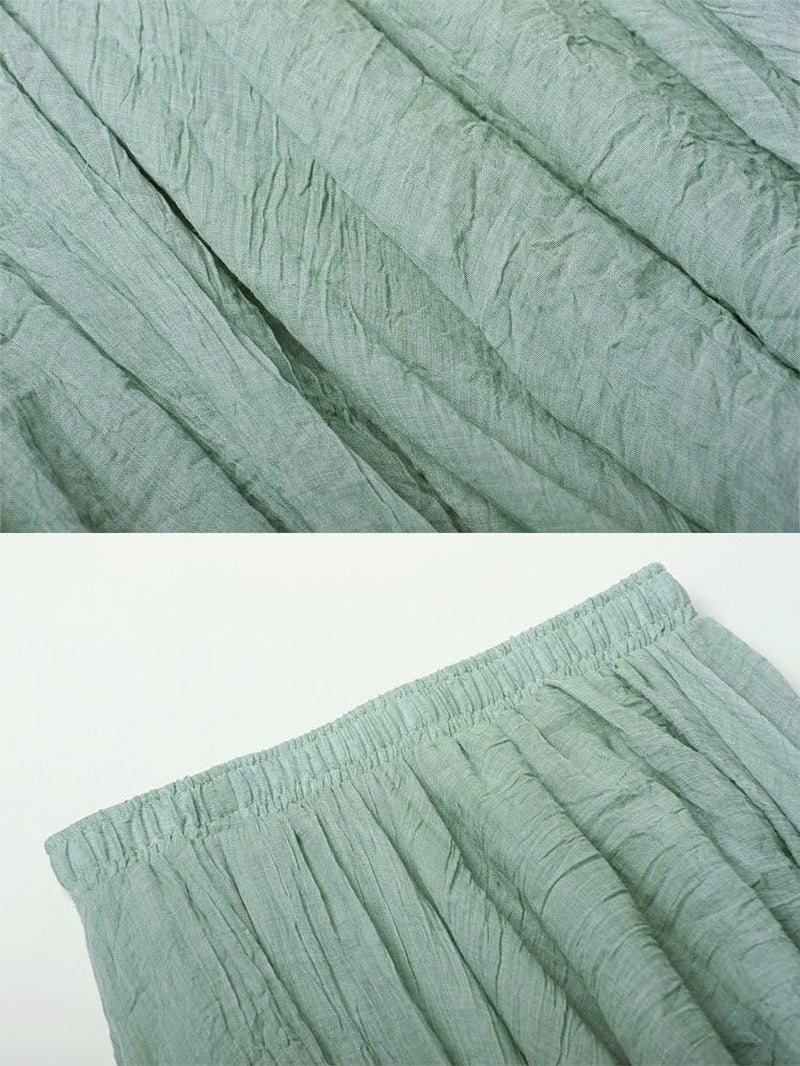 Women'S Girls Long Flowy Bohemian Cotton Linen Casual Maxi Skirt for Summer Beach Holiday