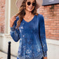 Women'S Puff Long Sleeve Shirts Pleated V Neck Fall Tunic Tops Blouse Dressy Casual Summer T-Shirts