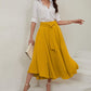 Women'S Elegant High Waisted Side Slit Irregular Bohemian Maxi Skirt with Pockets