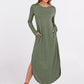 Women'S Long Sleeve Maxi Dresses 2025 Fall Outfits Casual Loose Split Travel Vacation T Shirt Dress with Pockets