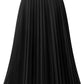 Pleated Midi Skirts for Women, Long Aline High Elastic Waisted Holiday Party Skirt