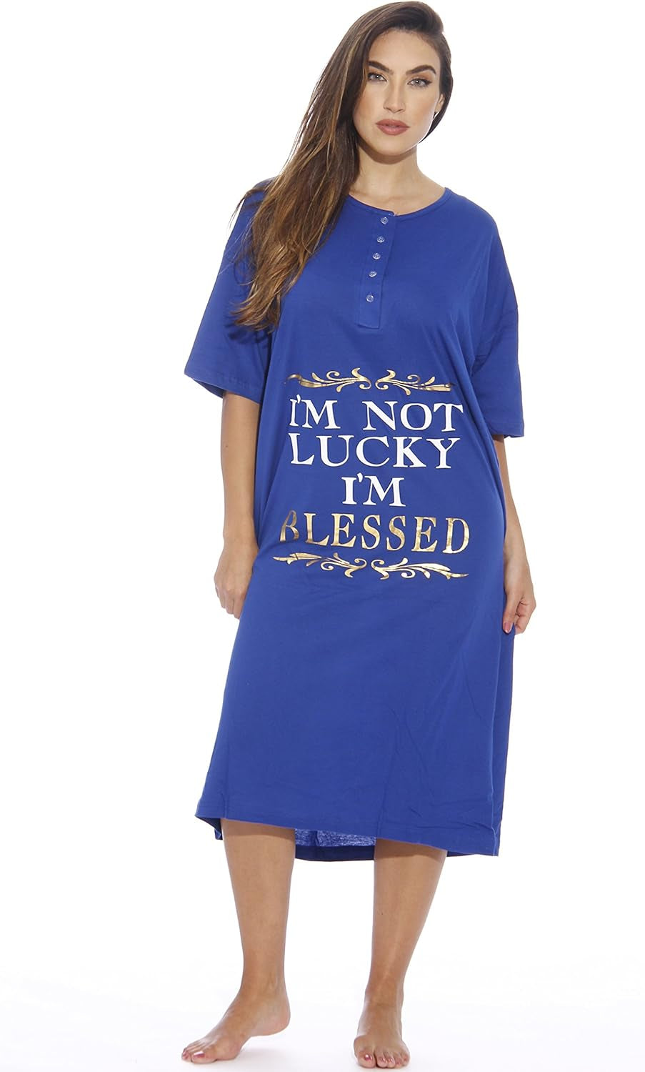 Short Sleeve Nightgown Sleep Dress for Women Sleepwear