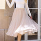 Womens Tulle Skirt Fall Fashion Elastic High Waisted A-Line Layered Flowy Long Tutu Skirts Date Night Outfits
