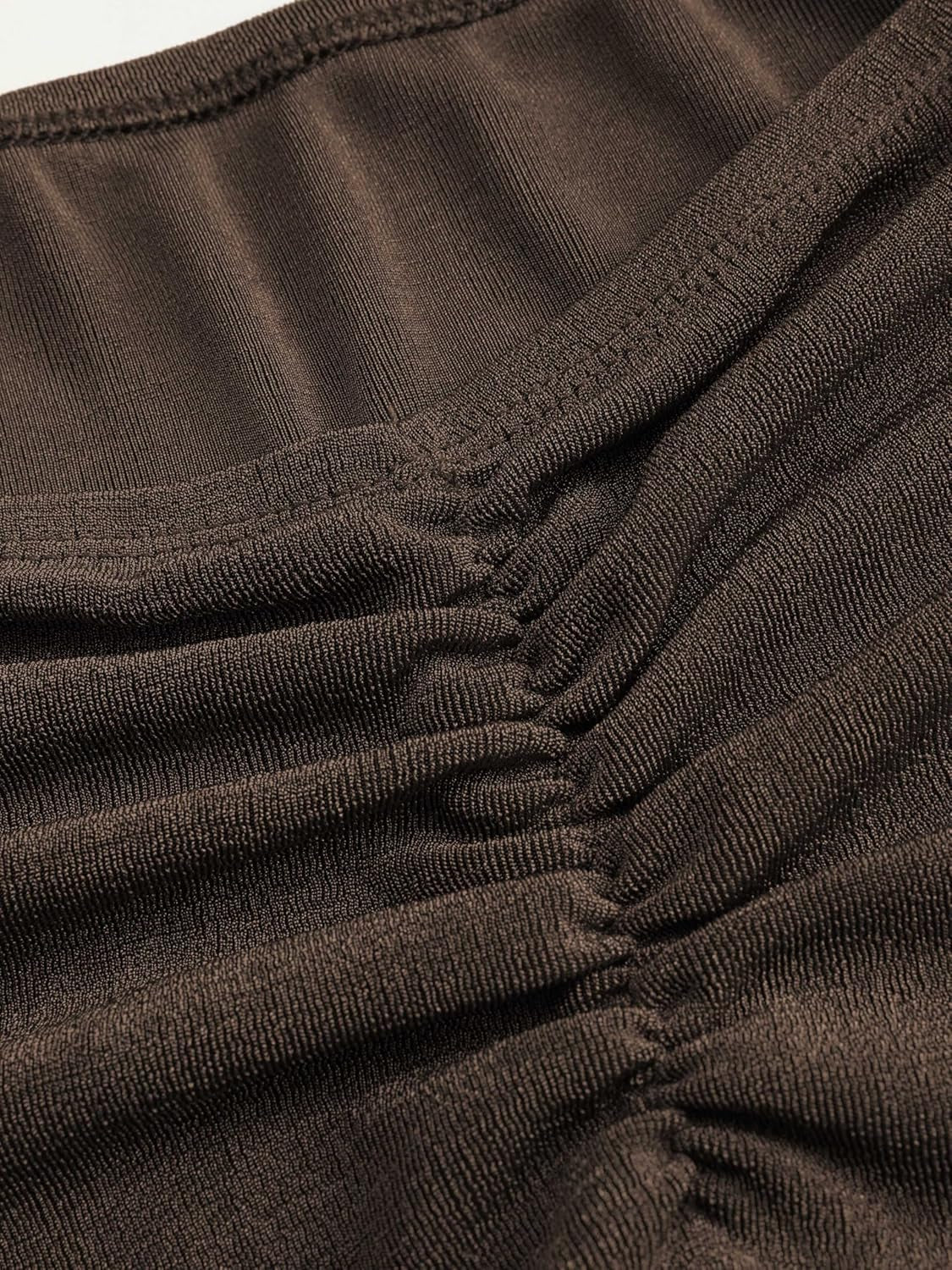 High Waist Skirts for Women Mermaid Skirt Fishtail Ruched Bodycon Long Maxi Skirt Lettuce Trim Stretchy