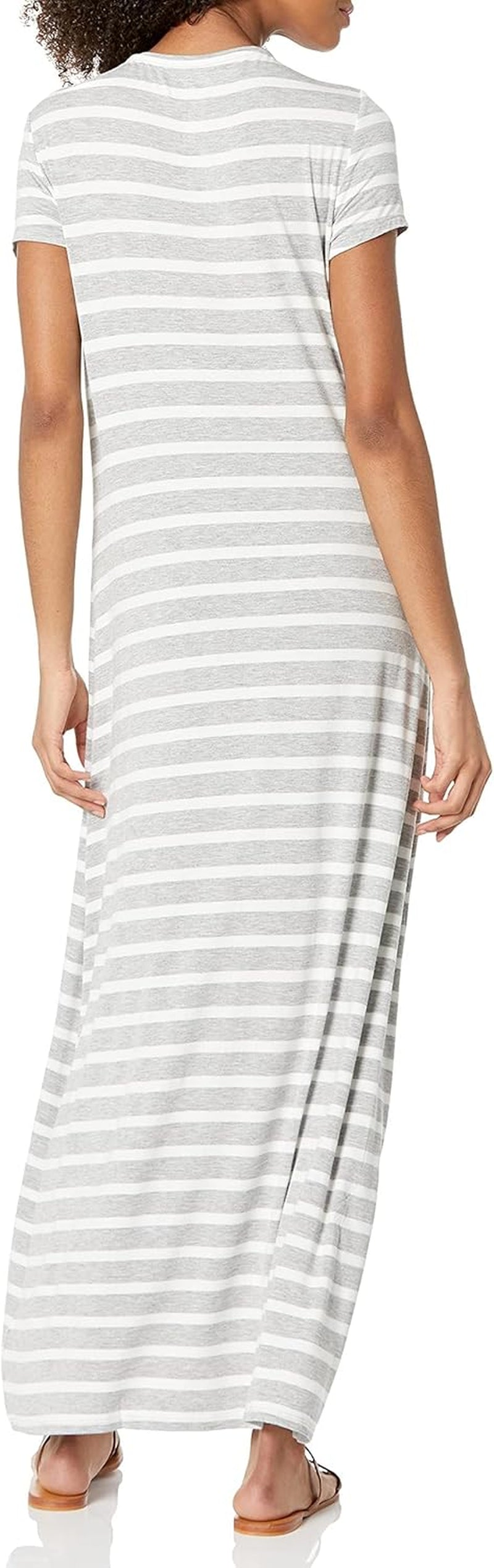 Womens Short-Sleeve Maxi Dress, Flowy