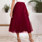 Women'S Winter Skirts 2 Layered Tulle Tiered Long Skirts Elastic Waist A-Line Midi Skirts