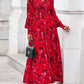 Women Fall Wedding Guest Maxi Dresses 2025 Floral V Neck Long Sleeve Boho Long Dress Vacation
