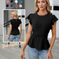Women'S Dressy Casual Blouses Business Ruffle Short Sleeve Tops Summer Crew Neck Smocked Shirts