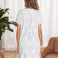 Women V Neck Button down Nightgown