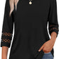 3/4 Length Sleeve Womens Tops and Blouses Dressy Casual Crewneck T Shirts Fashion Clothes Loose Fit Trendy