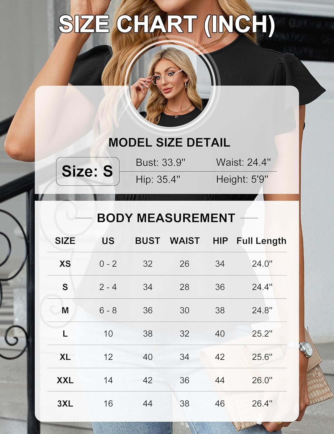 Women'S Dressy Casual Blouses Business Ruffle Short Sleeve Tops Summer Crew Neck Smocked Shirts