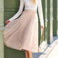 Womens Tulle Skirt Fall Fashion Elastic High Waisted A-Line Layered Flowy Long Tutu Skirts Date Night Outfits