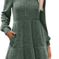 Womens Square Neck Long Sleeve Fall Dresses Casual Babydoll Sweater Dress