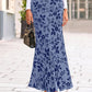 Womens Floral Mesh Maxi Skirt Elastic High Waisted Boho Elegant Mermaid 2025 Summer Fall Long Skirts for Women