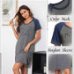 Womens Nightgown Short Sleeve Night Dress Printed Sleepwear Soft Sleep Shirt S-3XL