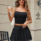 Mini Skirt Women'S Mesh Ruffle Y2K Skirts Multi-Layer Flowy Lingerie Skirt