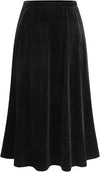 Womens Velvet Skirt A-Line Elastic Waist Casual Skirt