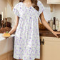 Women'S Nightgown Flare Short Sleeve Sleep Shirt Pleated Nightshirts Soft Pajama Dress with Pockets S-XXXL