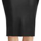 Women'S Faux Leather Pencil Skirt, High Waist Midi Length with Double Zipper