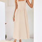 Women'S Summer Sleeveless Halter Midi Dress 2025 off Shoulder High Waist Swing Flowy Beach Long Dresses