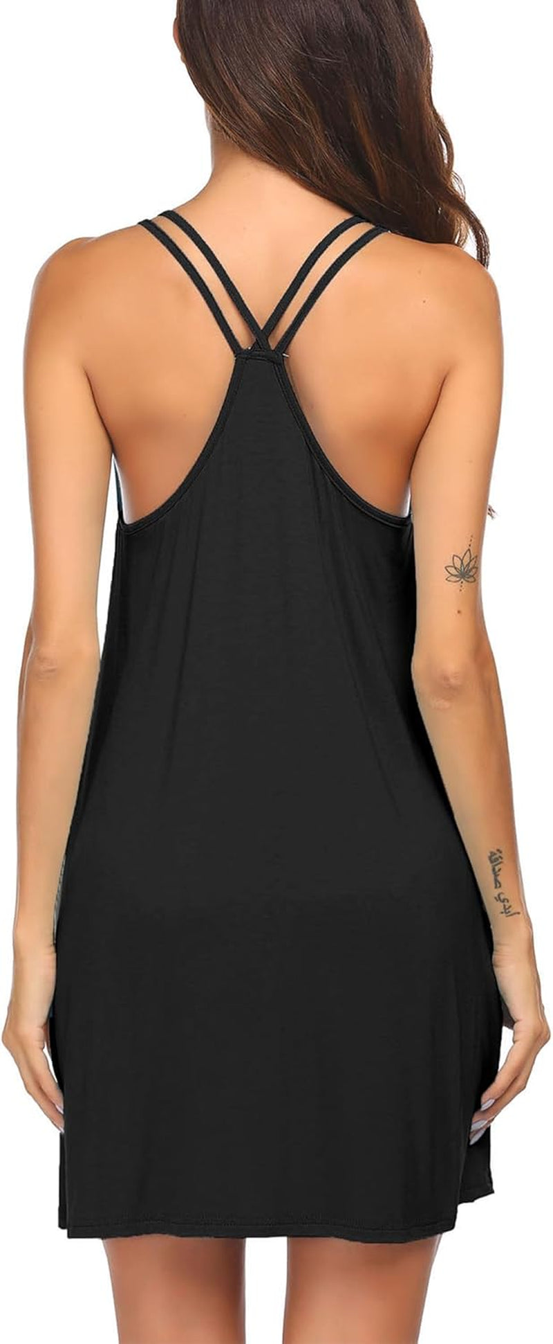 Women'S V Neck Sleeveless Nightgown