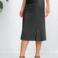 Women'S Stretch Office Fishtail Pencil Skirt High Waist Bodycon Midi Skirt with Slit