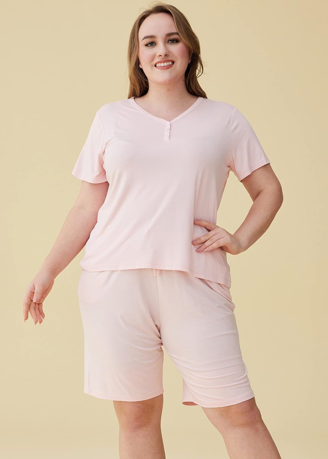 Women'S Viscose Bermuda Shorts Pajama Set