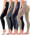 4 Pack High Waisted Leggings for Women - No See through Tummy Control Cycling Workout Yoga Pants Reg & Plus