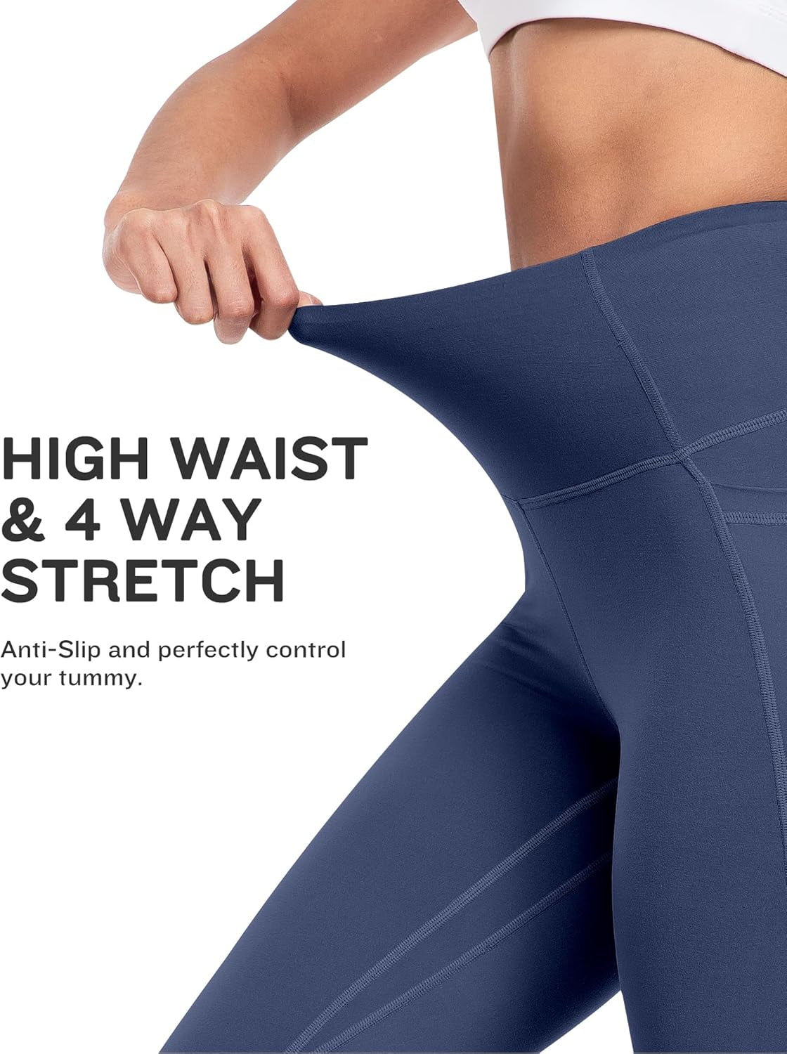 4 Packs Yoga Leggings with Pockets for Women, Soft High Waisted Tummy Control Workout Pants