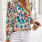 Women'S Floral Blouses Dressy Casual V Neck Button down Shirts Lantern Long Sleeve Boho Chiffon Fall Tops 2025
