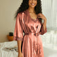 Sleepwear Women'S Satin Nightgown with Robes Set 2 Piece Sexy Lace Cami Nightwear