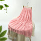 Womens Chiffon Maxi A-Line Skirts Elastic High Waist Ruffle Beach Long Flowy Skirt