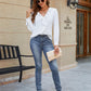 Womens Dressy Casual Blouse Business Long Sleeve Tops Ruffle V Neck Work Shirt Fall Outfit 2025