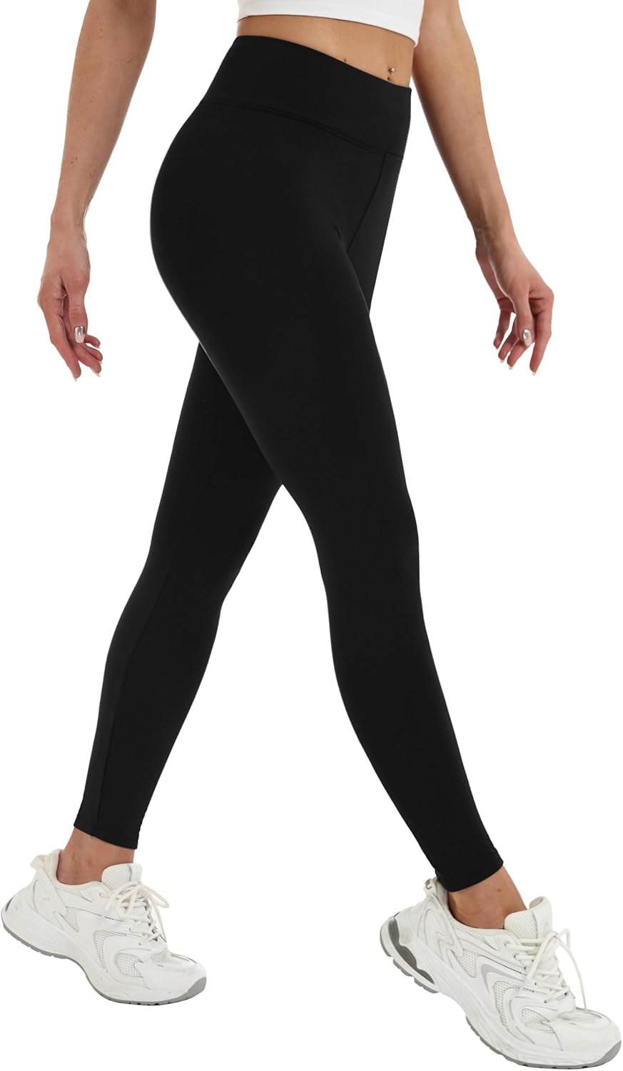 Fleece Lined Leggings Women Fall Winter Thermal Warm Elastic High Waisted Tummy Control Workout Yoga Pants