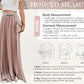 Women'S High Waist Flowy Pleated Chiffon Maxi Skirt
