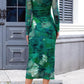 Women'S Long Sleeve Fall Wedding Guest Dress 2025 Bodycon Floral Mesh Ruched Cocktail Maxi Dresses