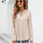 Women'S Dressy Casual Blouses Business Work Tops Long Sleeve V Neck Pleated Shirts 2025 Fall Outfits