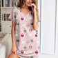 Cotton Nightgowns for Women Short Sleeve Womens Nightgown V Neck Sleep Shirts for Women Soft Sleepwear S-XXXL