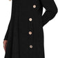 Fall and Winter Tunic Dress with Pockets Long Sleeve Crew Neck Buttons Side
