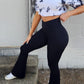 Womens Flare Leggings No Front Seam Flare Yoga Pants with Tummy Control Crossover High Waist - 28" / 30" / 32" / 34"