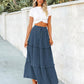 Women'S Long Summer Skirt 2025 Elegant High Waist Cocktail Party Wedding Guest Dress Flared A-Line Midi Skirts