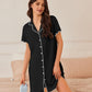Nightgowns for Women Button down Sleep Shirt Short Sleeve Nightshirts Boyfriend Sleepdress Soft Pajama Dress