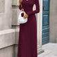 Women Sweater Dress Fall Fashion 2025 Long Sleeve V Neck Ribbed Knit Pleated a Line Elegant Maxi Winter Dresses