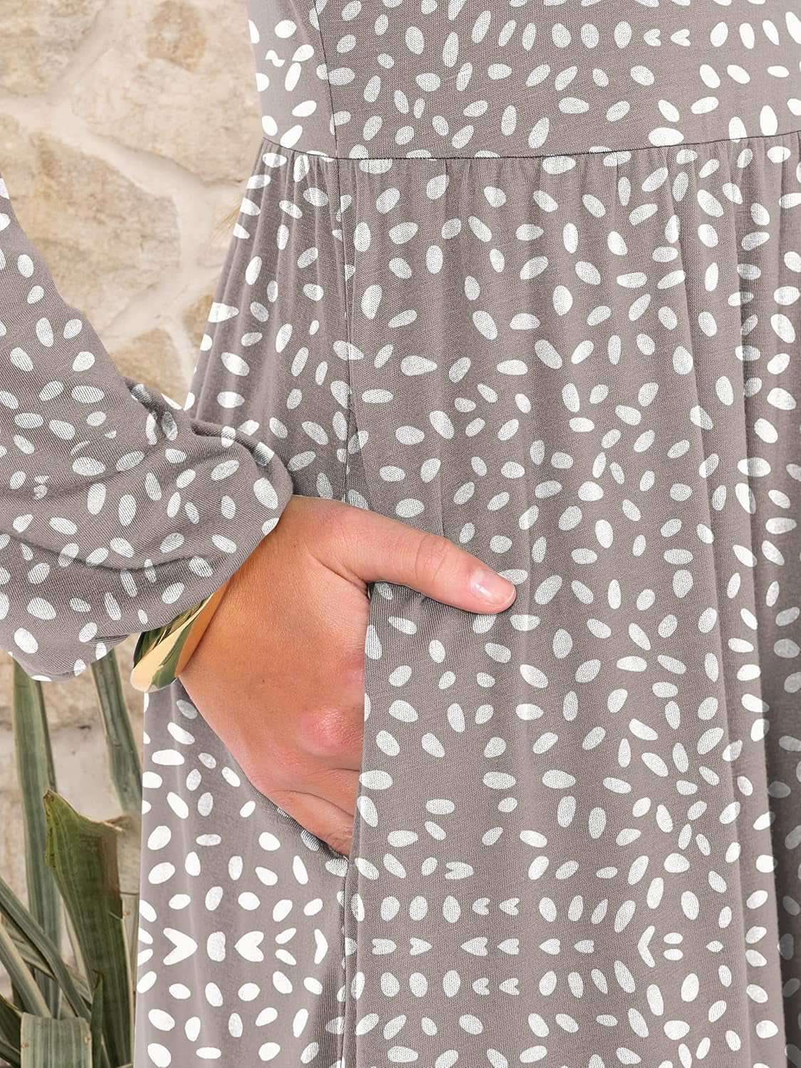 Women Long Sleeve Midi Dress Crewneck 2025 Fall Fashion Casual Flowy A-Line Long Dresses Vacation Outfit with Pocket